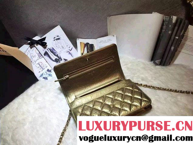 Chanel Boy Wallet On Chain WOC Bag Gold with Gold Hardware