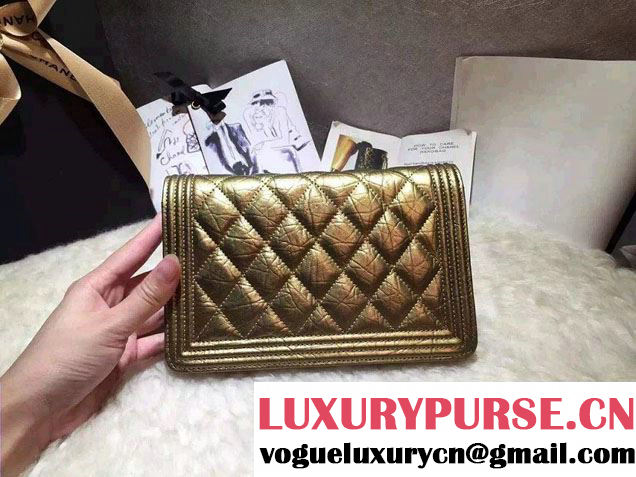 Chanel Boy Wallet On Chain WOC Bag Gold with Gold Hardware