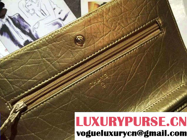 Chanel Boy Wallet On Chain WOC Bag Gold with Gold Hardware
