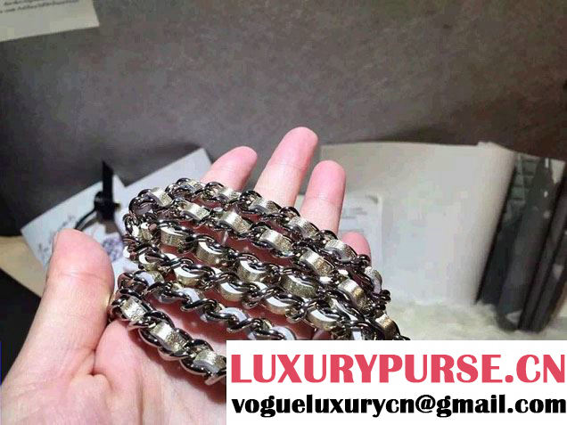 Chanel Sheepskin Wallet On Chain WOC Bag Gold with Silver Hardware