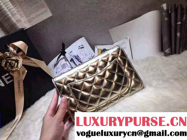 Chanel Sheepskin Wallet On Chain WOC Bag Gold with Gold Hardware