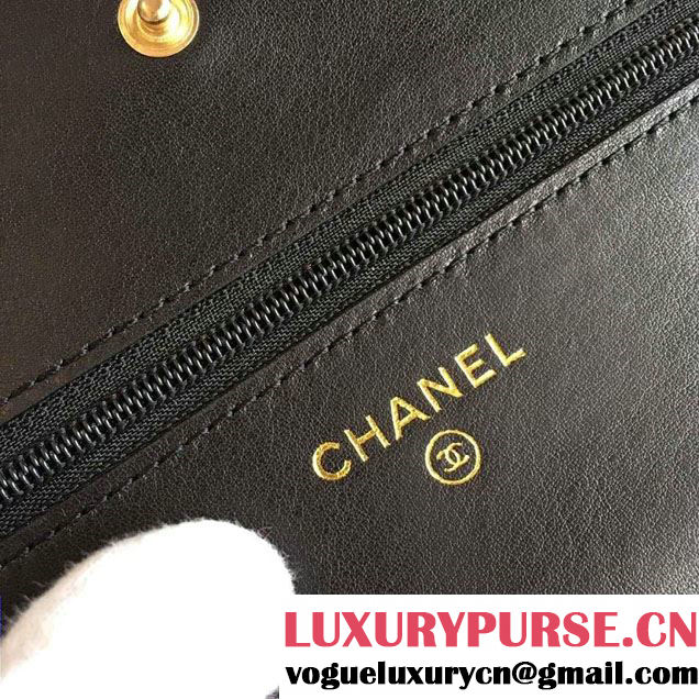 Chanel Python and Calfskin Wallet On Chain WOC Bag Bronze/Black 2016