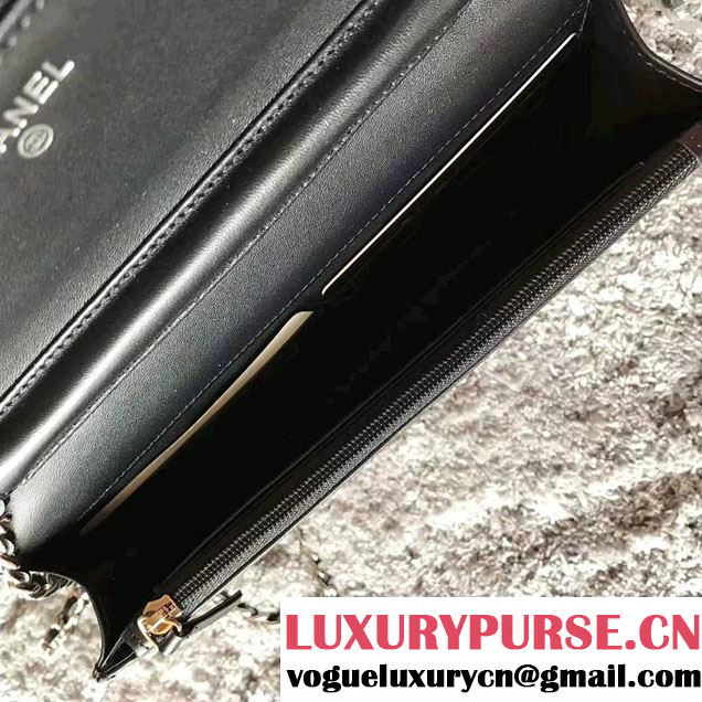 Chanel Lambskin and Car Printed Wallet On Chain WOC Bag 2017