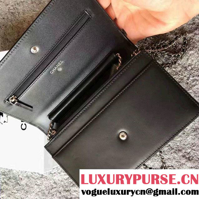 Chanel Lambskin and Car Printed Wallet On Chain WOC Bag 2017