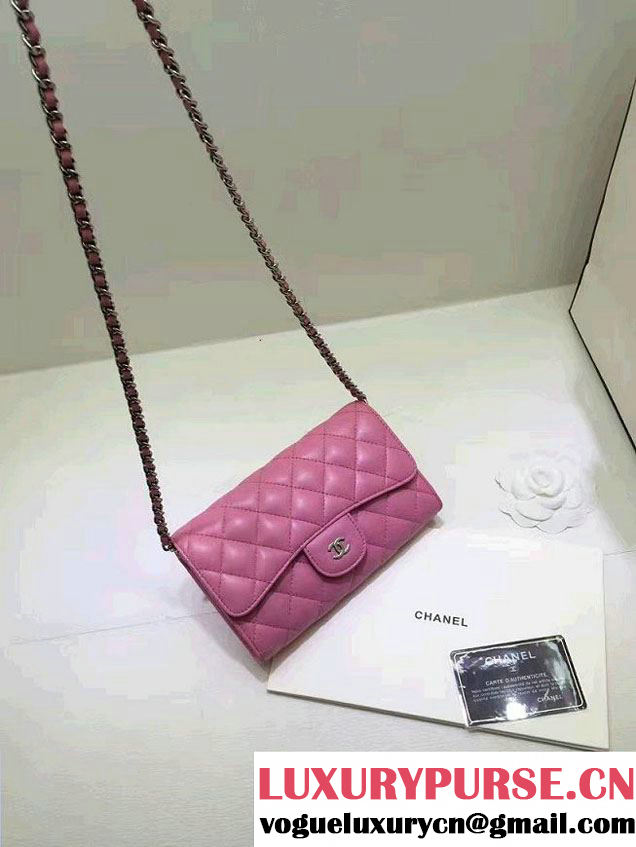 Chanel Lambskin Coco Wallet On Chain WOC Bag A81122 Pink 2016