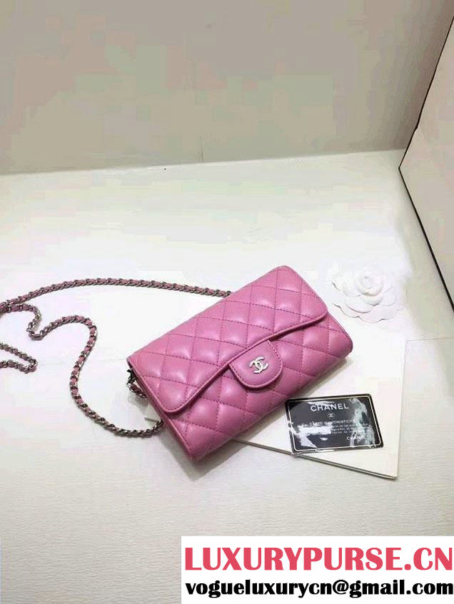 Chanel Lambskin Coco Wallet On Chain WOC Bag A81122 Pink 2016