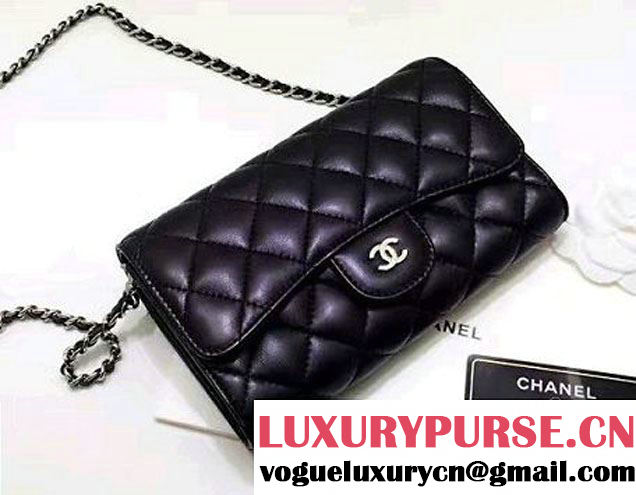 Chanel Lambskin Coco Wallet On Chain WOC Bag A81122 Black 2016