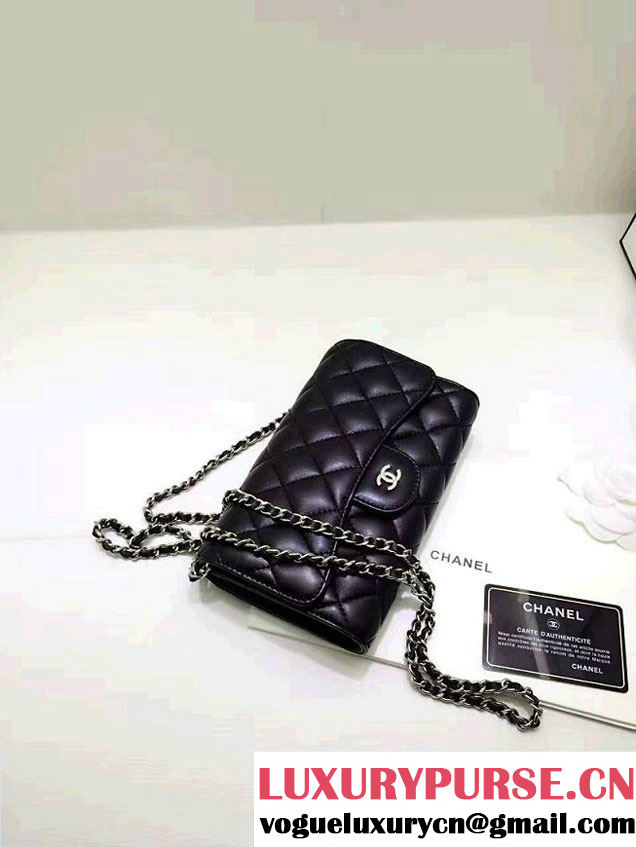 Chanel Lambskin Coco Wallet On Chain WOC Bag A81122 Black 2016
