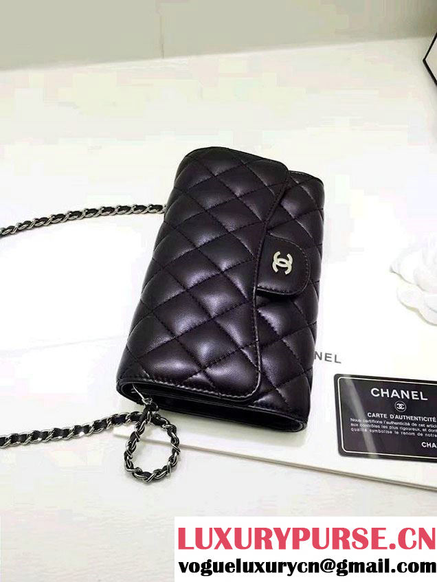 Chanel Lambskin Coco Wallet On Chain WOC Bag A81122 Black 2016