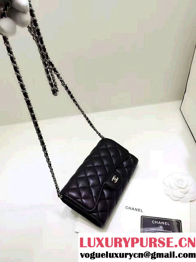 Chanel Lambskin Coco Wallet On Chain WOC Bag A81122 Black 2016