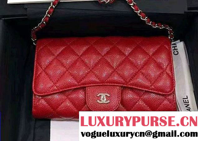 Chanel Caviar Leather Coco Wallet On Chain WOC Bag A81122 Red 2016