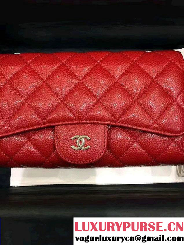 Chanel Caviar Leather Coco Wallet On Chain WOC Bag A81122 Red 2016