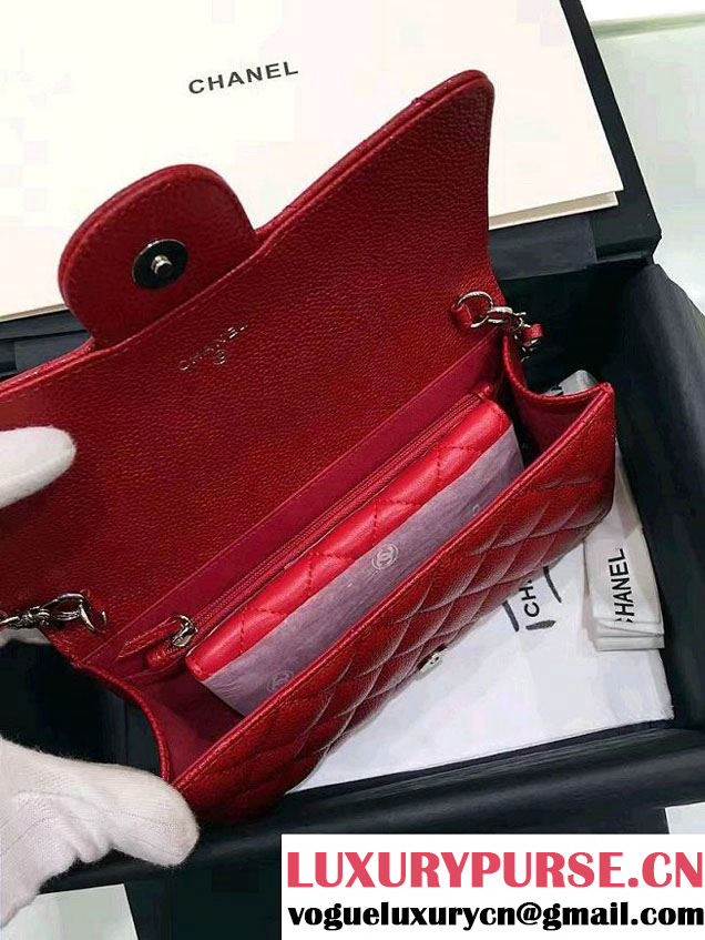 Chanel Caviar Leather Coco Wallet On Chain WOC Bag A81122 Red 2016