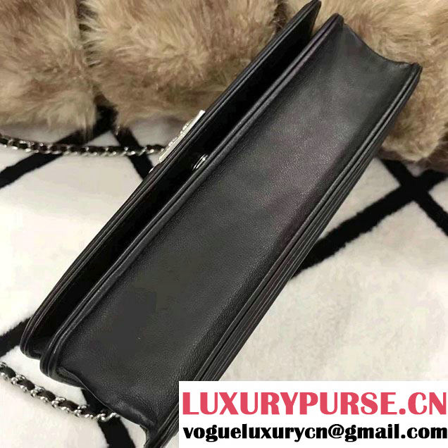 Chanel Boy Suede and Strass Wallet On Chain WOC Bag A80287 Black Cruise 2017