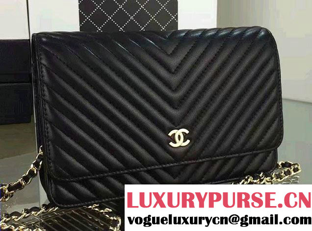 Chanel Quilting Chevron Wallet On Chain WOC Bag