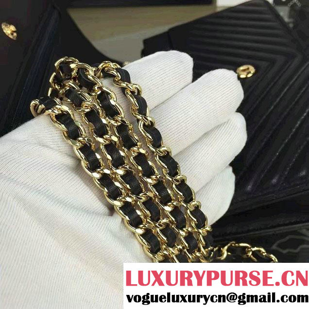 Chanel Quilting Chevron Wallet On Chain WOC Bag