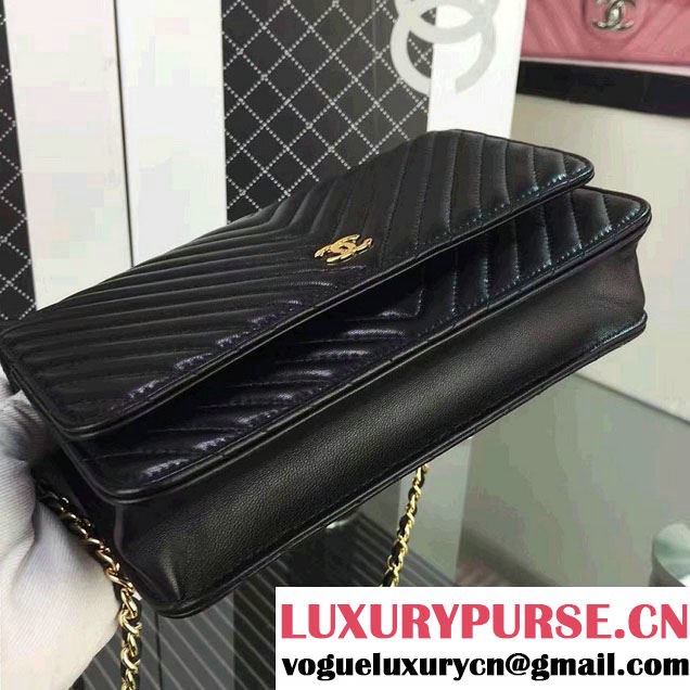 Chanel Quilting Chevron Wallet On Chain WOC Bag