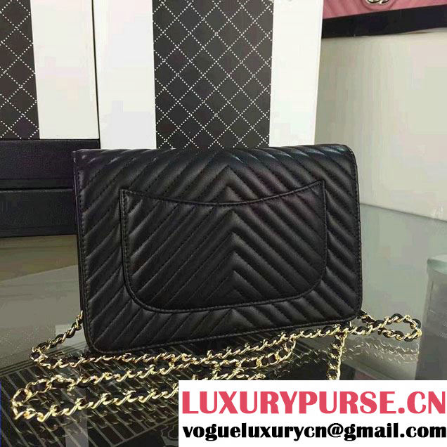 Chanel Quilting Chevron Wallet On Chain WOC Bag