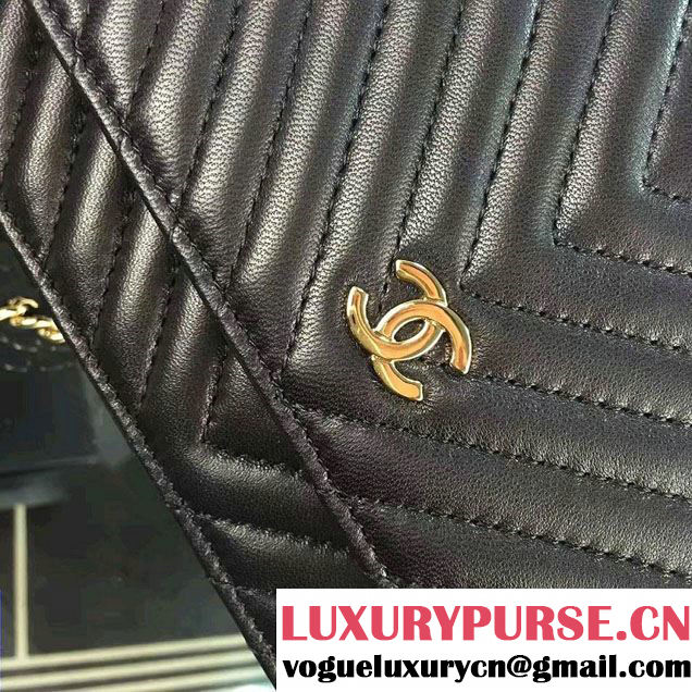 Chanel Quilting Chevron Wallet On Chain WOC Bag
