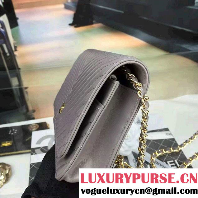Chanel Quilting Chevron Wallet On Chain WOC Bag