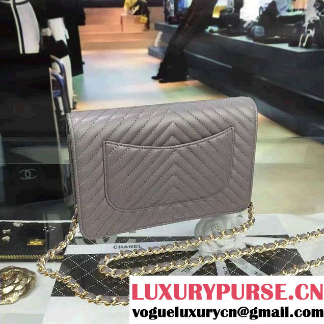 Chanel Quilting Chevron Wallet On Chain WOC Bag