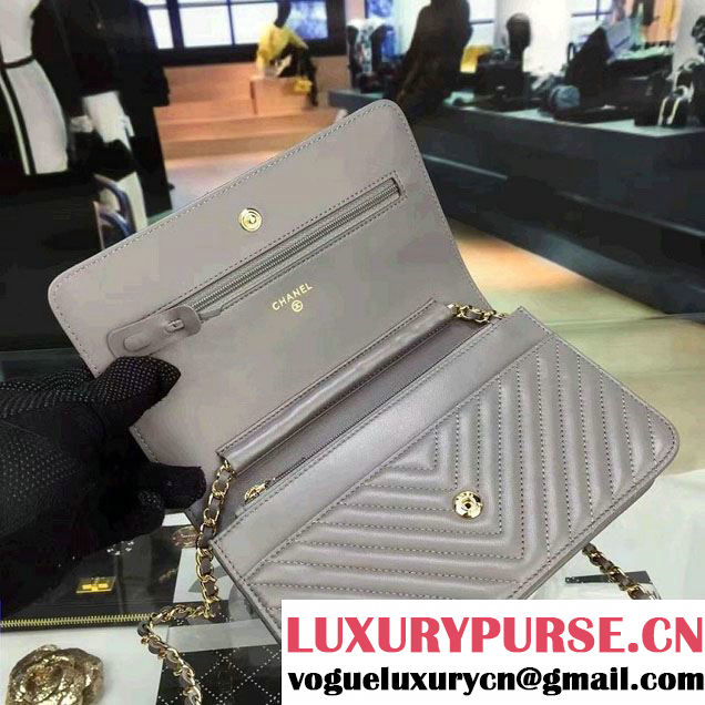 Chanel Quilting Chevron Wallet On Chain WOC Bag