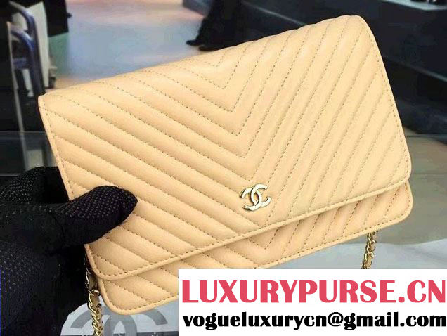 Chanel Quilting Chevron Wallet On Chain WOC Bag