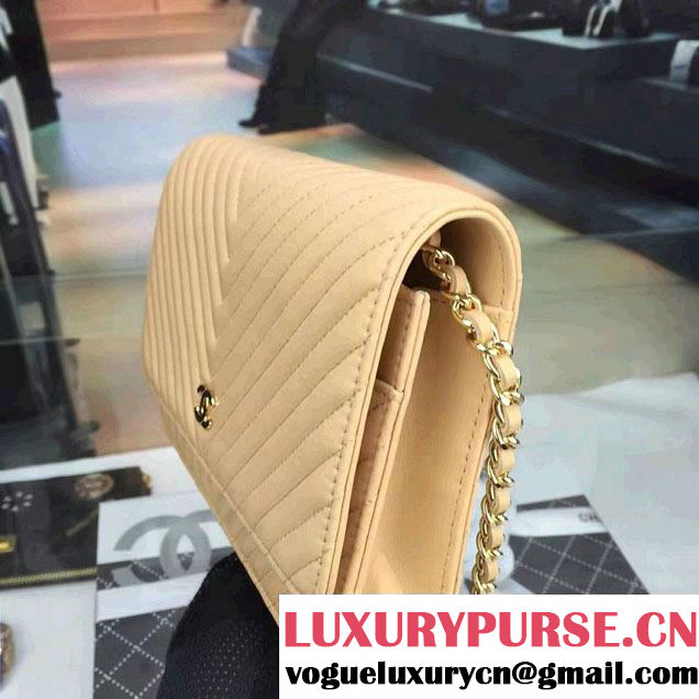 Chanel Quilting Chevron Wallet On Chain WOC Bag
