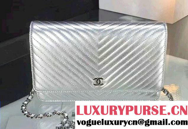 Chanel Quilting Chevron Wallet On Chain WOC Bag