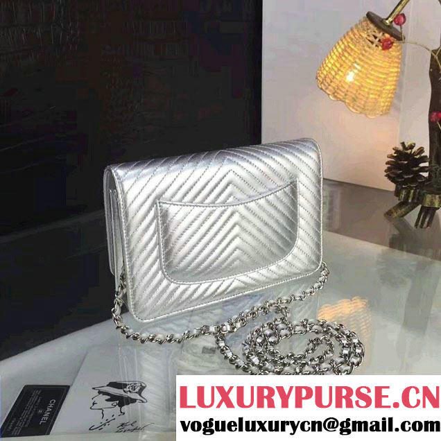 Chanel Quilting Chevron Wallet On Chain WOC Bag