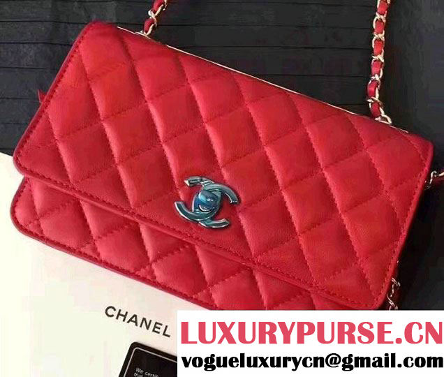 Chanel Lambskin Metal Wallet On Chain WOC Bag A80982 2017