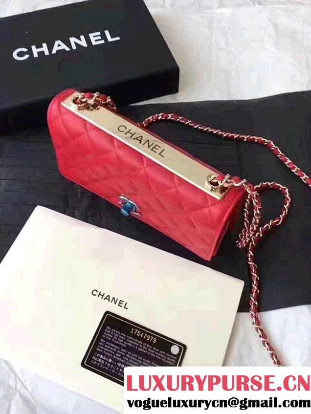 Chanel Lambskin Metal Wallet On Chain WOC Bag A80982 2017
