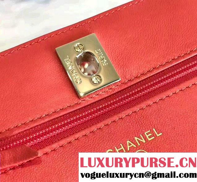 Chanel Lambskin Metal Wallet On Chain WOC Bag A80982 2017