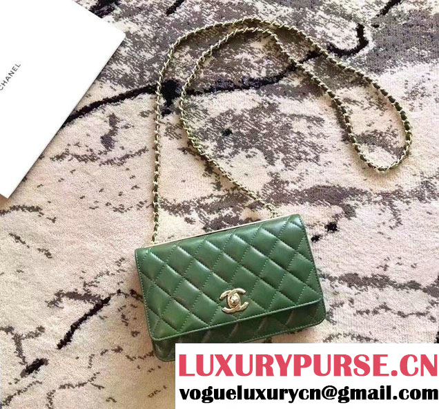 Chanel Lambskin Metal Wallet On Chain WOC Bag A80982 2017