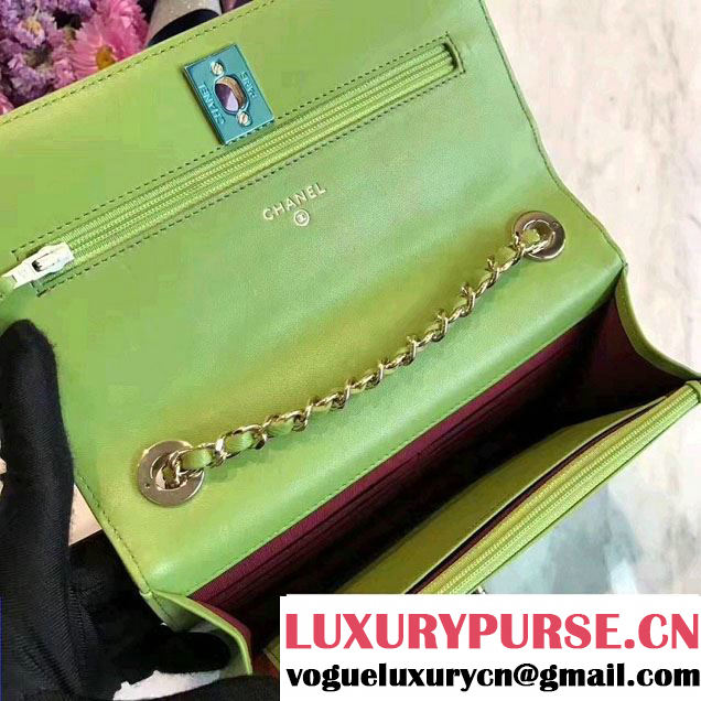 Chanel Lambskin Metal Wallet On Chain WOC Bag A80982 2017
