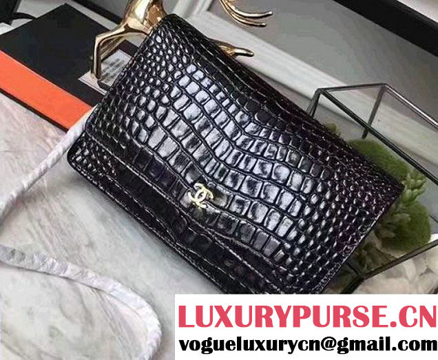 Chanel Croco Pattern Wallet On Chain WOC Bag 2017