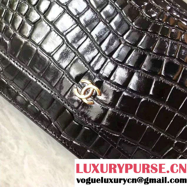 Chanel Croco Pattern Wallet On Chain WOC Bag 2017