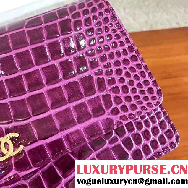 Chanel Croco Pattern Wallet On Chain WOC Bag 2017