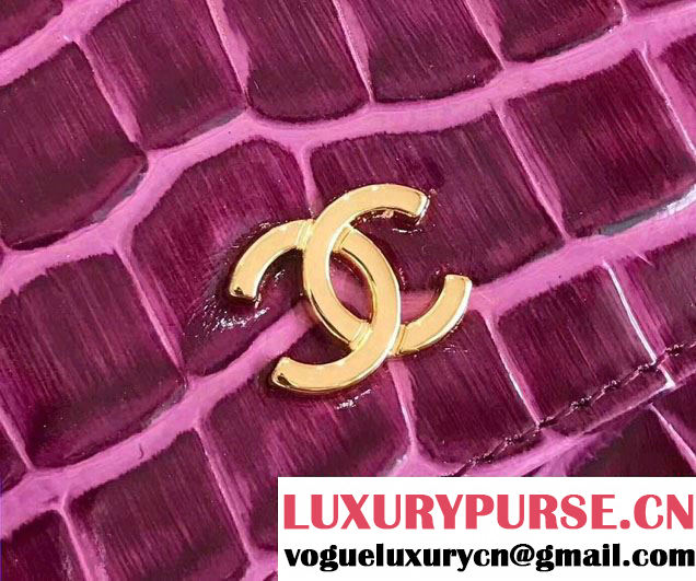 Chanel Croco Pattern Wallet On Chain WOC Bag 2017