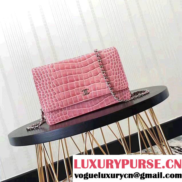 Chanel Croco Pattern Wallet On Chain WOC Bag 2017