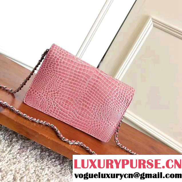 Chanel Croco Pattern Wallet On Chain WOC Bag 2017