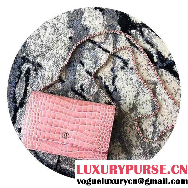 Chanel Croco Pattern Wallet On Chain WOC Bag 2017