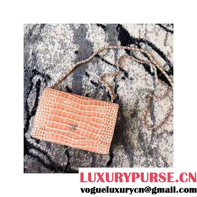Chanel Croco Pattern Wallet On Chain WOC Bag 2017