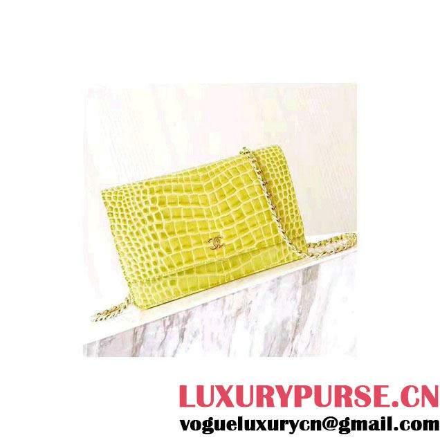 Chanel Croco Pattern Wallet On Chain WOC Bag 2017
