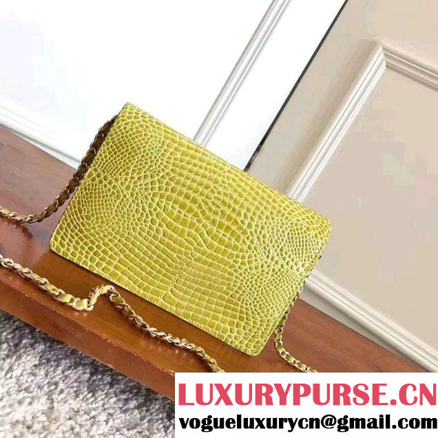 Chanel Croco Pattern Wallet On Chain WOC Bag 2017