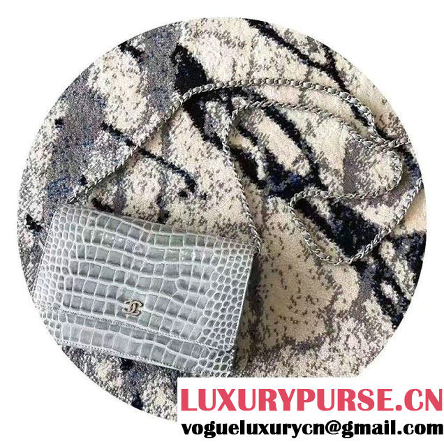 Chanel Croco Pattern Wallet On Chain WOC Bag 2017