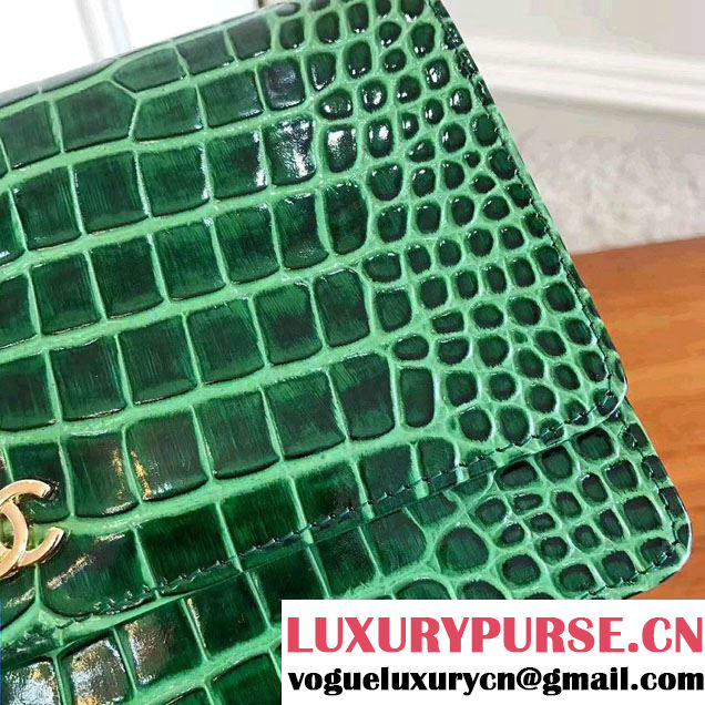 Chanel Croco Pattern Wallet On Chain WOC Bag 2017