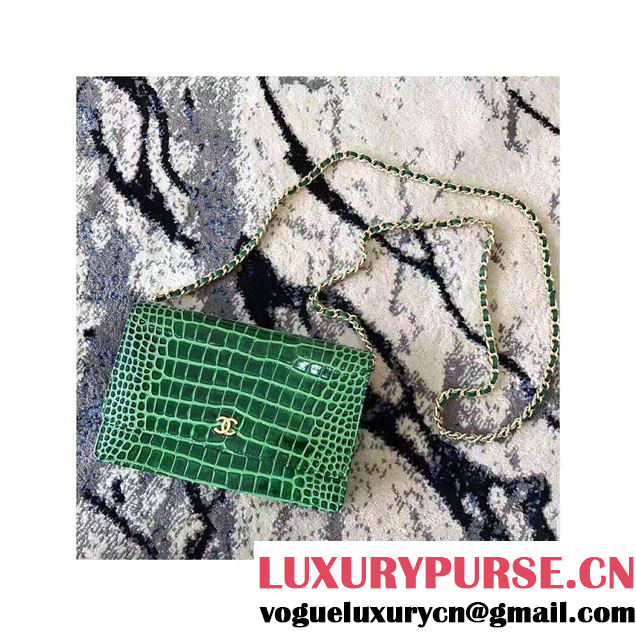 Chanel Croco Pattern Wallet On Chain WOC Bag 2017