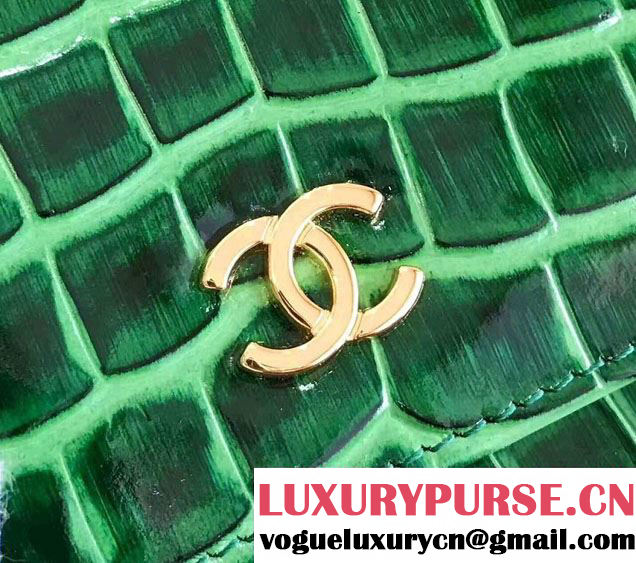 Chanel Croco Pattern Wallet On Chain WOC Bag 2017