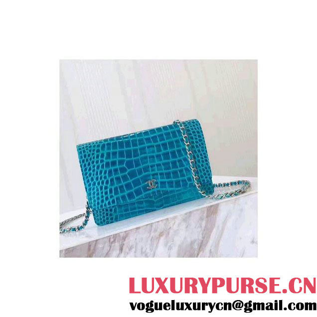 Chanel Croco Pattern Wallet On Chain WOC Bag 2017